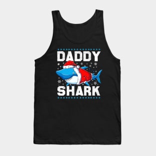 Daddy Shark Santa Fathers Day Tank Top